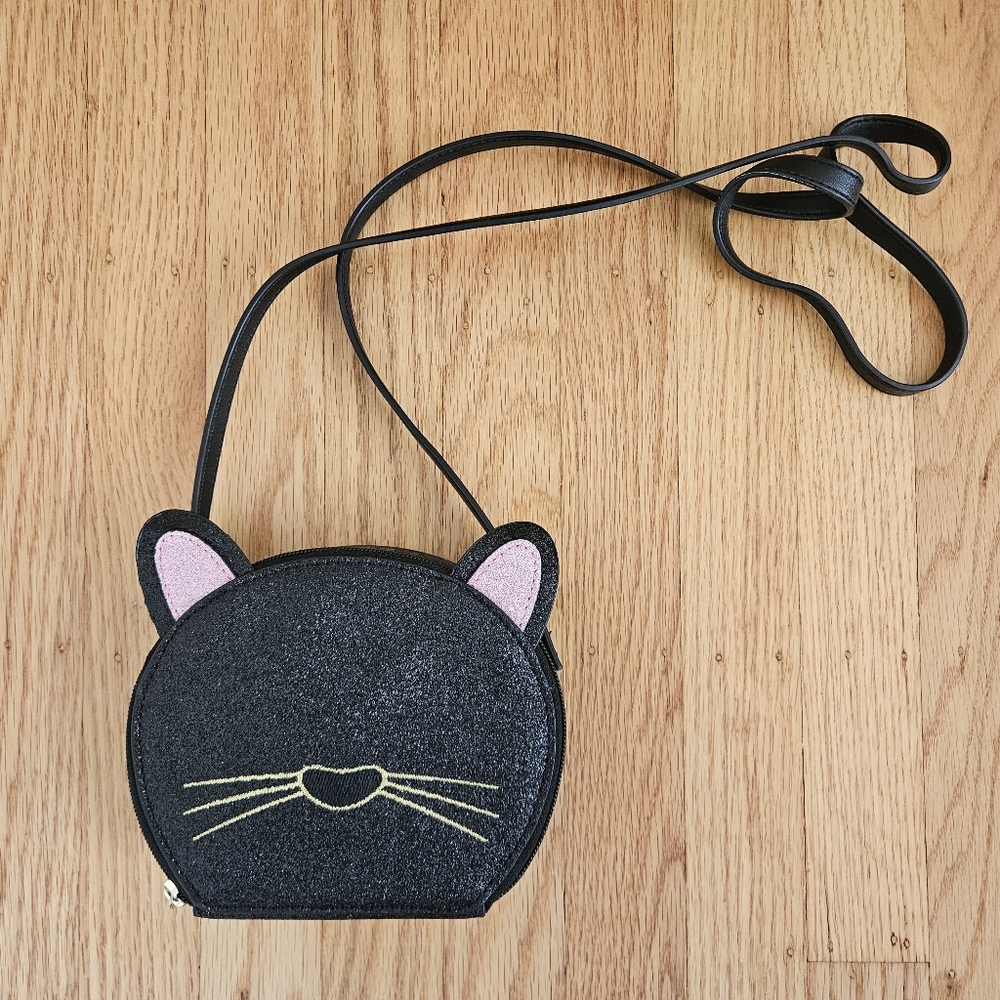 GAP Glittery Black Cat Purse